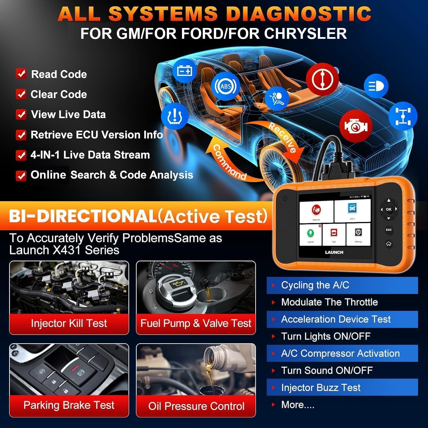 Launch X431 Creader Elite 2.0 FGC OBD2 Scanner