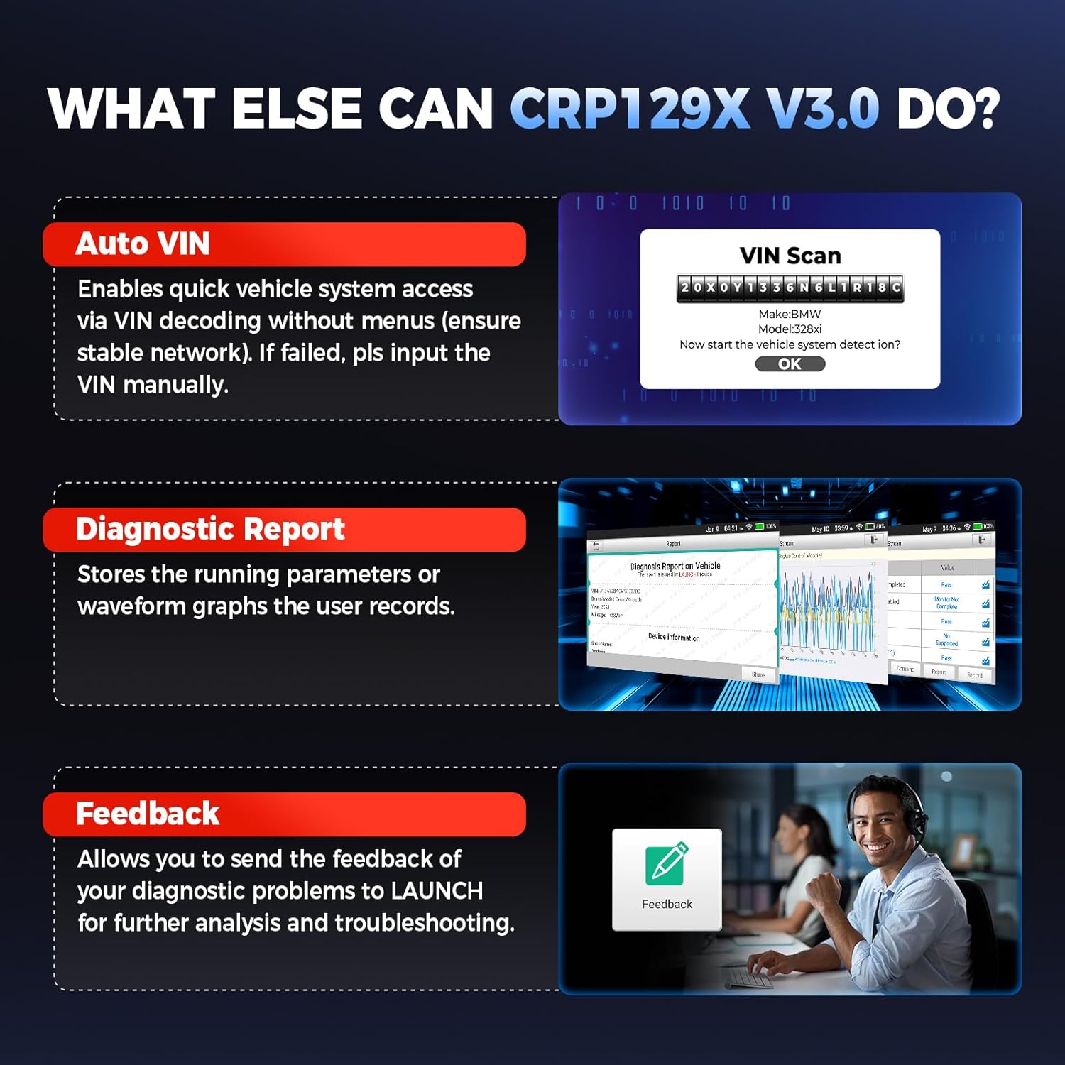 Launch CRP129X V3.0 OBD2 Scanner