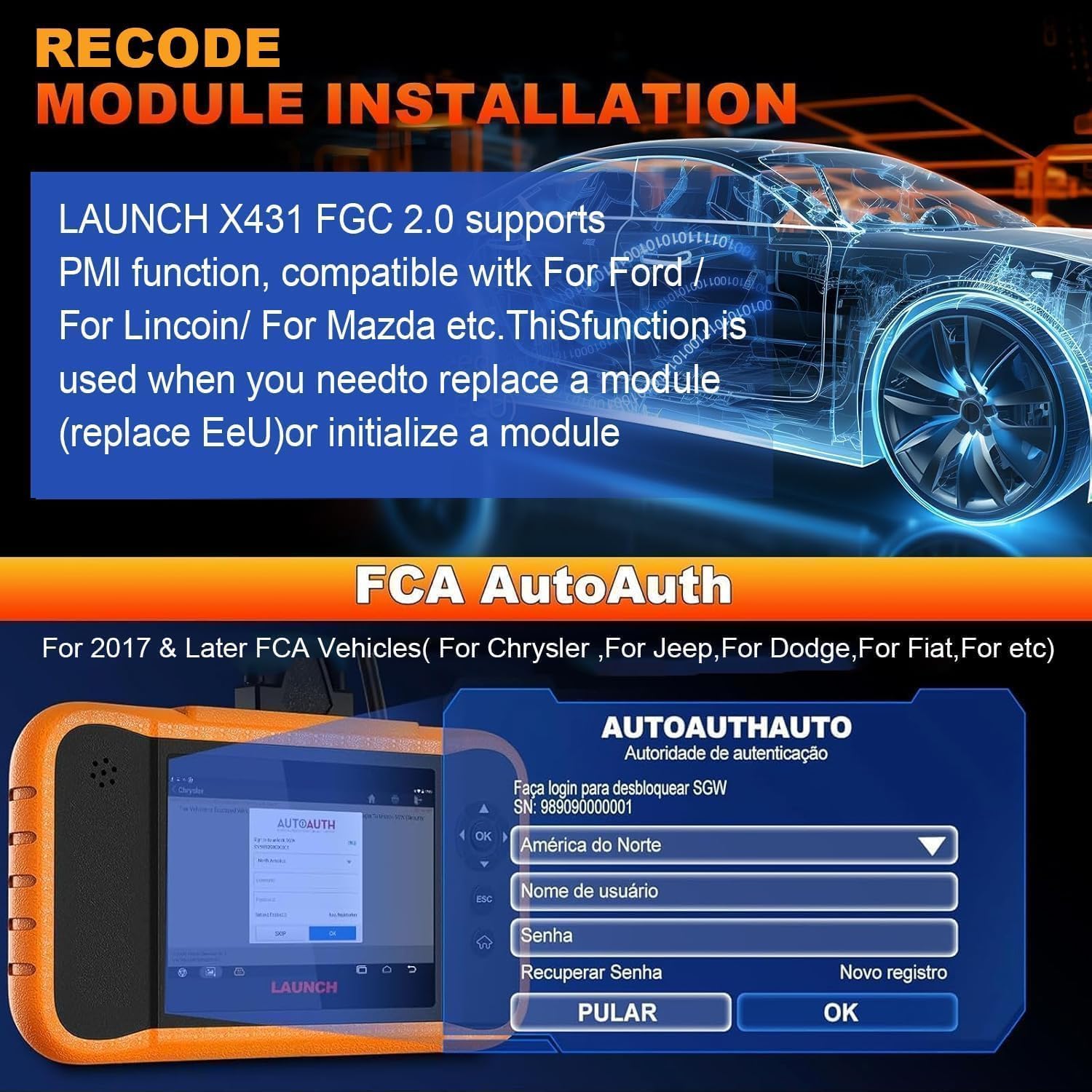 Launch X431 Creader Elite 2.0 FGC OBD2 Scanner