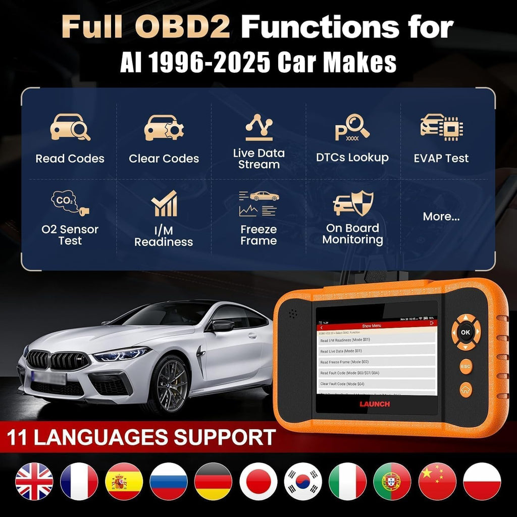 LAUNCH X431 Creader Elite 2.0 Diagnostic Scanner For Ford GM Chevy – Full System, ECU Coding, Free Updates