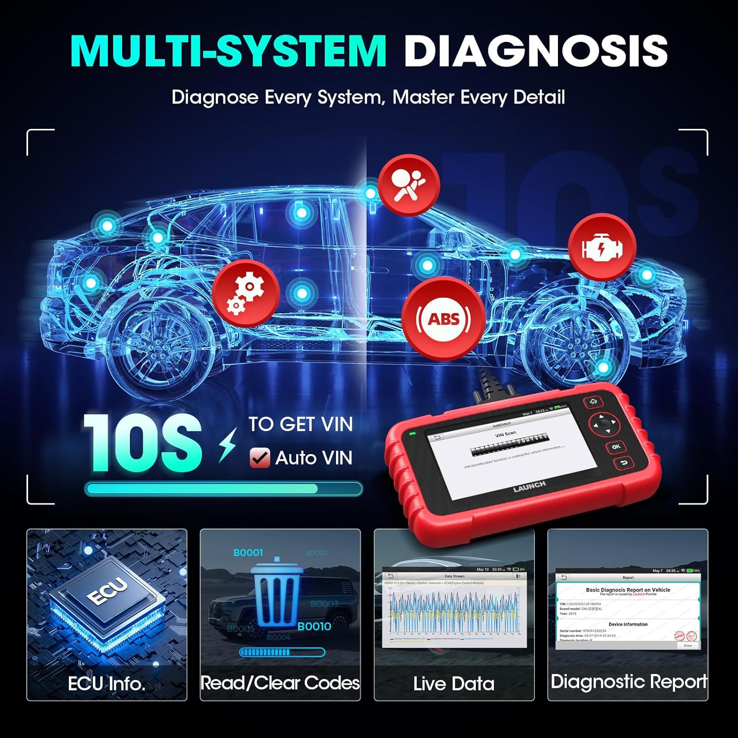 Launch CRP129X V2.0 OBD2 Scanner